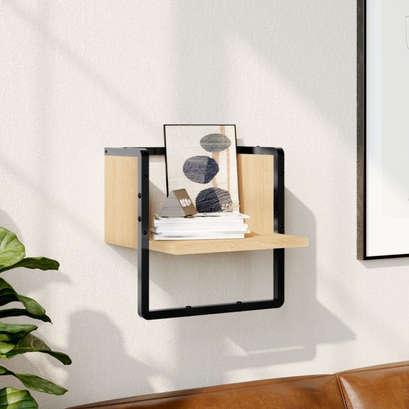vidaXL Wandregal mit Stange Sonoma-Eiche 30x25x30 cm vidaXL Wandregal mit Stange Sonoma-Eiche 30x25x30 cm