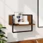 vidaXL Wandregal mit Stange Braun Eichen-Optik 40x25x30 cm vidaXL Wandregal mit Stange Braun Eichen-Optik 40x25x30 cm