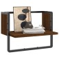 vidaXL Wandregal mit Stange Braun Eichen-Optik 40x25x30 cm vidaXL Wandregal mit Stange Braun Eichen-Optik 40x25x30 cm