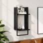 vidaXL Wandregal mit Stange Schwarz 30x25x65 cm vidaXL Wandregal mit Stange Schwarz 30x25x65 cm