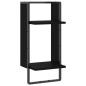 vidaXL Wandregal mit Stange Schwarz 30x25x65 cm vidaXL Wandregal mit Stange Schwarz 30x25x65 cm