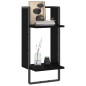 vidaXL Wandregal mit Stange Schwarz 30x25x65 cm vidaXL Wandregal mit Stange Schwarz 30x25x65 cm