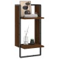 vidaXL Wandregal mit Stange Braun Eichen-Optik 30x25x65 cm vidaXL Wandregal mit Stange Braun Eichen-Optik 30x25x65 cm