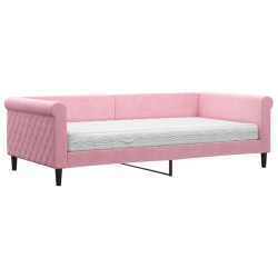 vidaXL Tagesbett mit Matratze Rosa 100x200 cm Samt