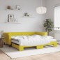 vidaXL Tagesbett Ausziehbar mit Matratzen Gelb 100x200 cm Samt vidaXL Tagesbett Ausziehbar mit Matratzen Gelb 100x200 cm Samt