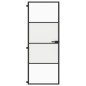 vidaXL Innentür Schlank Schwarz 76x201,5 cm Hartglas und Aluminium vidaXL Innentür Schlank Schwarz 76x201,5 cm Hartglas und Aluminium