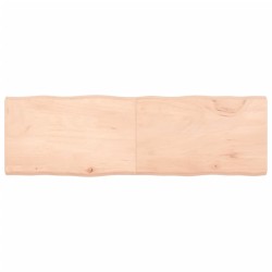 vidaXL Tischplatte 160x50x6 cm Massivholz Eiche Unbehandelt Baumkante