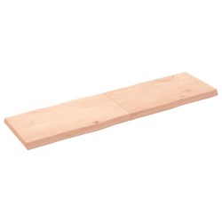 vidaXL Tischplatte 180x50x6 cm Massivholz Eiche Unbehandelt Baumkante