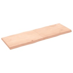 vidaXL Tischplatte 180x60x6 cm Massivholz Eiche Unbehandelt Baumkante