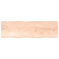 vidaXL Tischplatte 200x60x4 cm Massivholz Eiche Unbehandelt Baumkante
