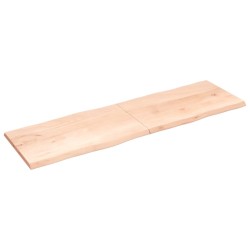 vidaXL Tischplatte 200x60x4 cm Massivholz Eiche Unbehandelt Baumkante