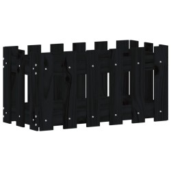 vidaXL Pflanzkübel Lattenzaun-Design Schwarz 60x30x30 cm Kiefernholz