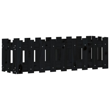 vidaXL Hochbeet Latten-Design Schwarz 100x30x30 cm Massivholz Kiefer