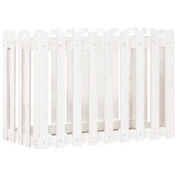 vidaXL Hochbeet Lattenzaun-Design Weiß 100x50x70 cm Massivholz Kiefer