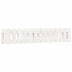 vidaXL Hochbeet Lattenzaun-Design Weiß 150x30x30 cm Massivholz Kiefer