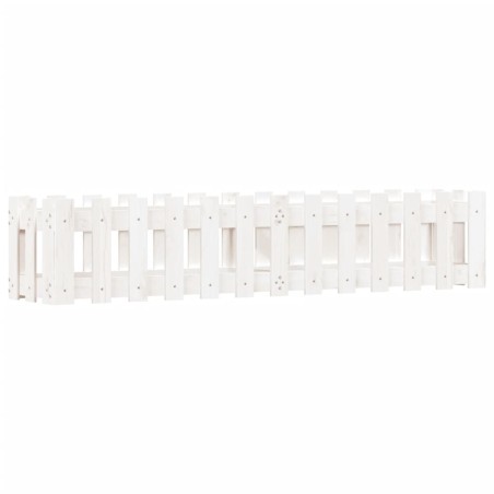 vidaXL Hochbeet Lattenzaun-Design Weiß 150x30x30 cm Massivholz Kiefer