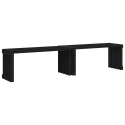 vidaXL Gartenbank Ausziehbar Schwarz 212,5x40,5x45cm Massivholz Kiefer
