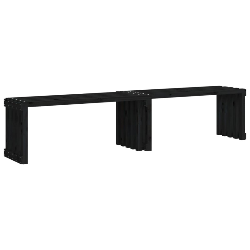 vidaXL Gartenbank Ausziehbar Schwarz 212,5x40,5x45cm Massivholz Kiefer vidaXL Gartenbank Ausziehbar Schwarz 212,5x40,5x45cm Massivholz Kiefer