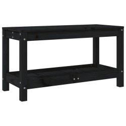 vidaXL Gartenbank Schwarz 82,5x35x45 cm Massivholz Kiefer