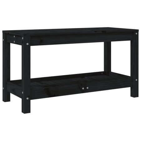 vidaXL Gartenbank Schwarz 82,5x35x45 cm Massivholz Kiefer