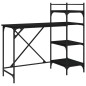 vidaXL Computertisch mit Regal Schwarz 120x47x109 cm vidaXL Computertisch mit Regal Schwarz 120x47x109 cm