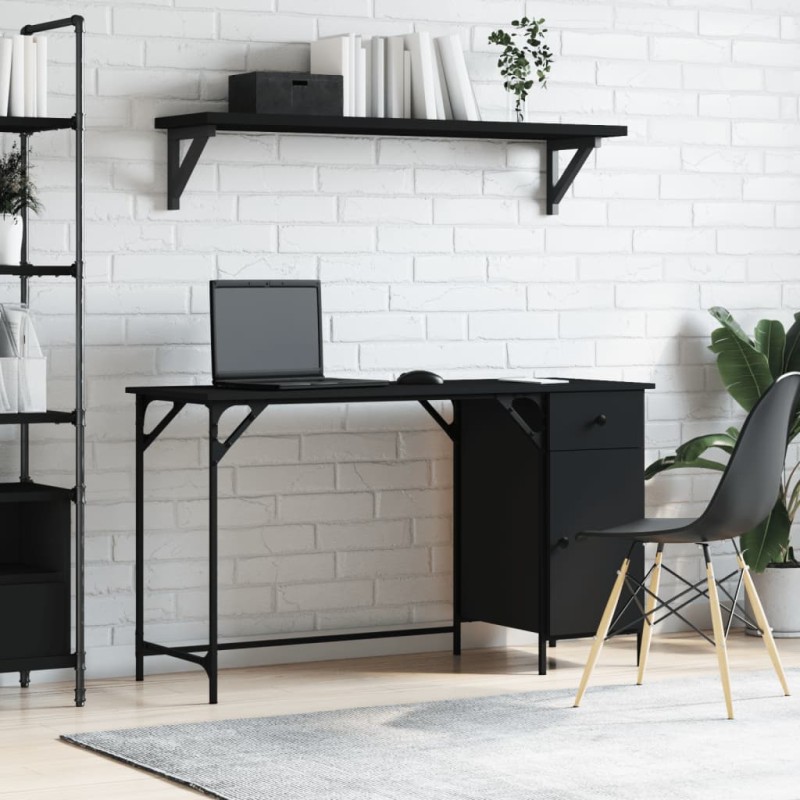 vidaXL Computertisch Schwarz 131x48x75 cm Holzwerkstoff vidaXL Computertisch Schwarz 131x48x75 cm Holzwerkstoff
