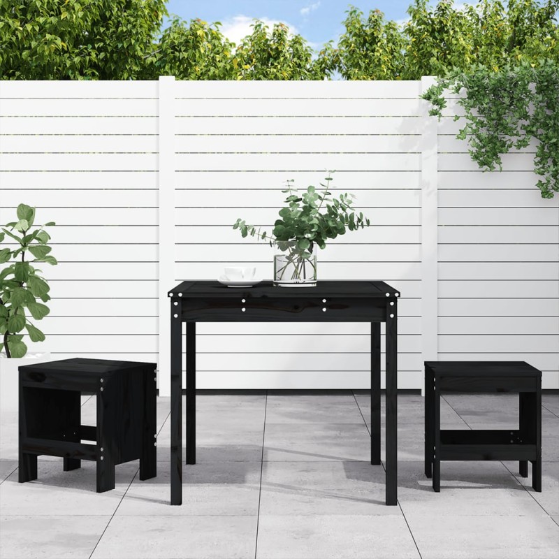 vidaXL 3-tlg. Garten-Bistro-Set Schwarz Massivholz Kiefer vidaXL 3-tlg. Garten-Bistro-Set Schwarz Massivholz Kiefer