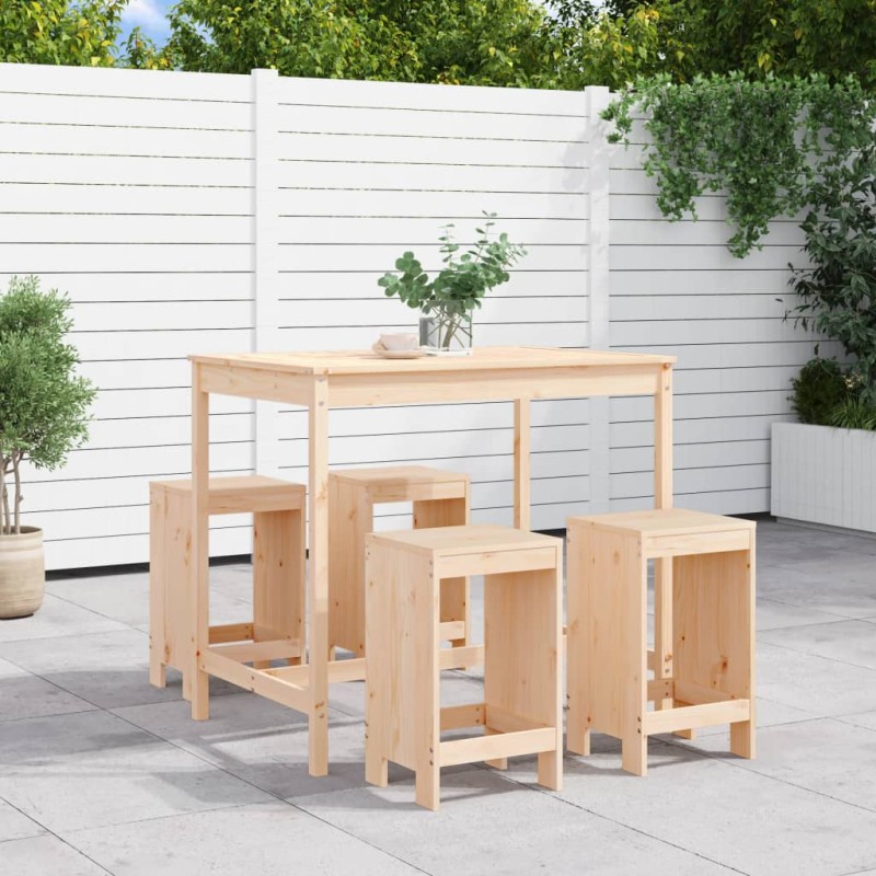 vidaXL 5-tlg. Gartenbar-Set Massivholz Kiefer vidaXL 5-tlg. Gartenbar-Set Massivholz Kiefer