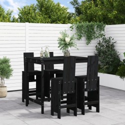 vidaXL 5-tlg. Gartenbar-Set Schwarz Massivholz Kiefer