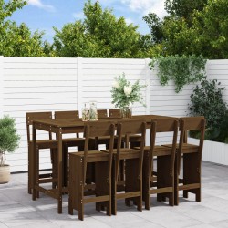 vidaXL 9-tlg. Gartenbar-Set Honigbraun Massivholz Kiefer