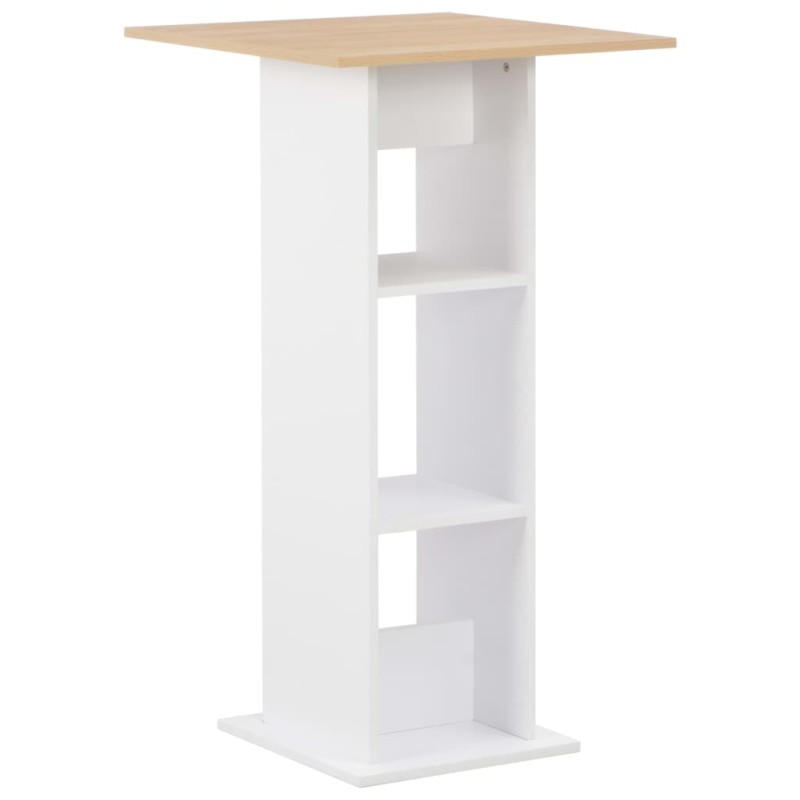 vidaXL Bartisch Weiß und Sonoma-Eiche 60x60x110 cm vidaXL Bartisch Weiß und Sonoma-Eiche 60x60x110 cm