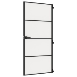 vidaXL Innentür Schlank Schwarz 93x201,5 cm Hartglas & Aluminium