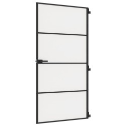 vidaXL Innentür Schlank Schwarz 102,5x201,5 cm Hartglas & Aluminium
