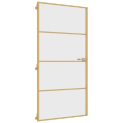 vidaXL Innentür Schlank Golden 102,5x201,5 cm Hartglas und Aluminium
