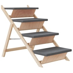 vidaXL Hundetreppe Grau 105x47 cm Massivholz Tanne
