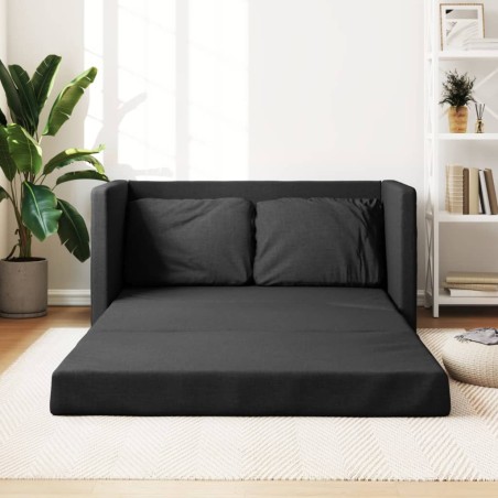 vidaXL Bodensofa mit Schlaffunktion Schwarz 112x174x55 cm Stoff