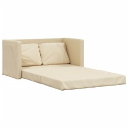 vidaXL Bodensofa mit Schlaffunktion Creme 112x174x55 cm Stoff
