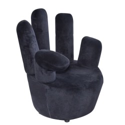 vidaXL Stuhl in Handform Schwarz Samt