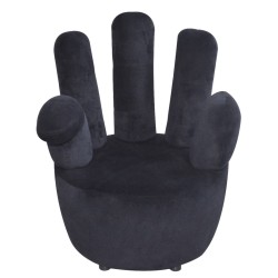 vidaXL Stuhl in Handform Schwarz Samt
