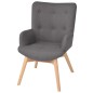 vidaXL Sessel mit Fußhocker Grau Stoff vidaXL Sessel mit Fußhocker Grau Stoff
