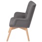 vidaXL Sessel mit Fußhocker Grau Stoff vidaXL Sessel mit Fußhocker Grau Stoff