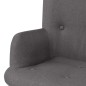 vidaXL Sessel mit Fußhocker Grau Stoff vidaXL Sessel mit Fußhocker Grau Stoff