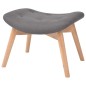vidaXL Sessel mit Fußhocker Grau Stoff vidaXL Sessel mit Fußhocker Grau Stoff