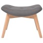 vidaXL Sessel mit Fußhocker Grau Stoff vidaXL Sessel mit Fußhocker Grau Stoff