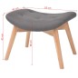 vidaXL Sessel mit Fußhocker Grau Stoff vidaXL Sessel mit Fußhocker Grau Stoff