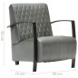 vidaXL Sessel Grau Echtleder vidaXL Sessel Grau Echtleder