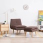 vidaXL Polsterstuhl mit Fußhocker Braun Stoff vidaXL Polsterstuhl mit Fußhocker Braun Stoff