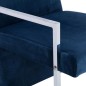 vidaXL Sessel mit verchromten Füßen Blau Samt vidaXL Sessel mit verchromten Füßen Blau Samt