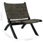 vidaXL Relaxstuhl Schwarz Natur Kubu-Rattan und Massivholz Mahagoni vidaXL Relaxstuhl Schwarz Natur Kubu-Rattan und Massivholz Mahagoni