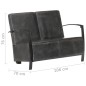 vidaXL 2-Sitzer-Sofa Grau Echtleder vidaXL 2-Sitzer-Sofa Grau Echtleder
